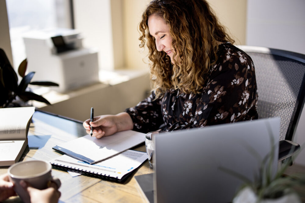 woman working at desk